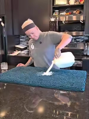 Not even a gallon of milk can get past this rug! 🐾 The Muddy Mat traps dirt, absorbs water, and helps keep your floors cleaner after every trip outside. Perfect for muddy paws, wet shoes, and rainy days. @Muddy Mat  #MuddyMat #CleanHome #DogOwners #PetEssentials #HomeHacks