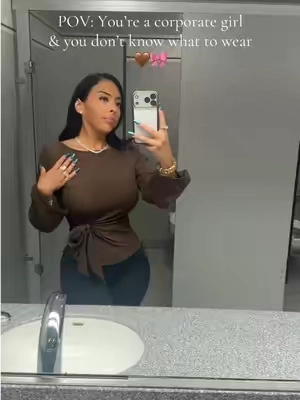 Long bell sleeve boat neck textured wrap top that’s perfect for your next office day 🤎🎀  #corporategirl #fallfashiontrends #whattowear #styleinspo #officeoutfits 