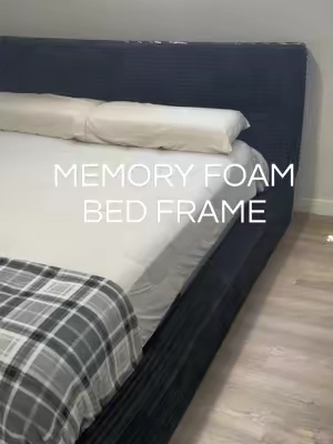 Me encantó porque además de verse moderna, es súper práctica. ✨ No necesitas box spring, la tela es muy suave y el armado es super sencillo😮‍💨@Novilla  #bedframe#novillahome#novillabed#memoryfoambed#fyp 