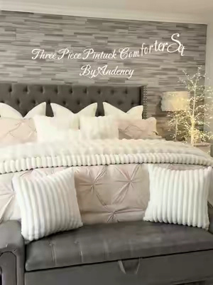Three Piece Pintuck Comforter Set @Andency Home #bedding #bedset #comforter #comforterset #beddingsets 