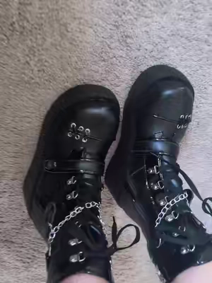 what do you guys think about these goth punk boots?? #goth #gothgirl #gothtok #topsforwomentiktokshop 