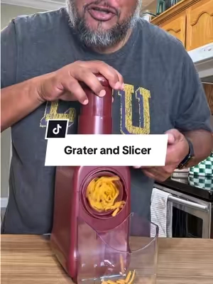 Meal prep got easier. No more manual graters or slicing by hand. #cheesegrater #slicingfood #mealprep #kitchengadgets 