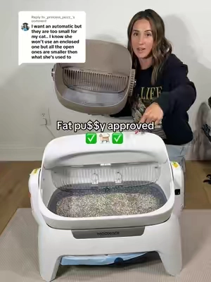 Replying to @_princess_jazzz_ so much more room for them = they aren’t $hitting all over the sides or outside the box #TikTokshopbacktoschool #largelitterbox #automaticlitterbox #selfcleaninglitterbox #mainecooncat 