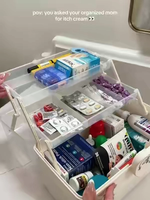 POV: you can finally grab a Band-Aid, thermometer, or Tylenol without digging through a messy medicine cabinet 😭💊 #tiktokshop #organization #medicineorganization #homefinds #storagesolutions 