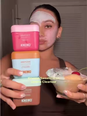 In love with how these Gelato cleansers leave my skin 🤍✨ @KNEMO™ #mintchocolate #knemo #ad 
