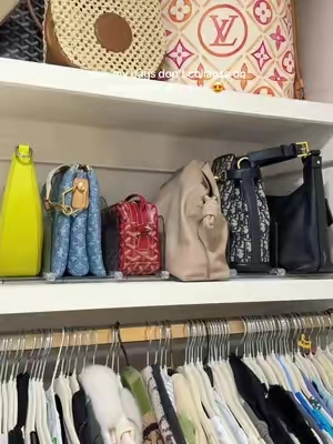 POV: your handbags finally stay upright instead of falling all over your closet shelf 👜✨ #tiktokshop #closetorganization #purseorganization #homefinds #organization 