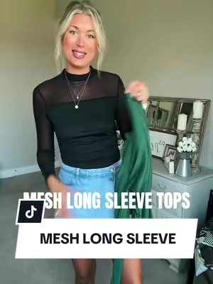 These tops are a MUST HAVE for fall. They are so comfortable & I love that the mesh gives them a dressy look! They come in multiple color options. Go ahead and snag it while they are ON SALE #womenstops #fallfashion #fallvibes #meshlongsleevetop #fyp 