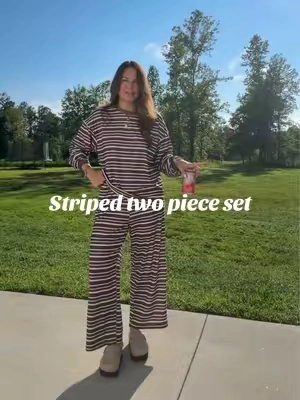 The striped two piece set y’all keep selling out but in longsleeve!! 