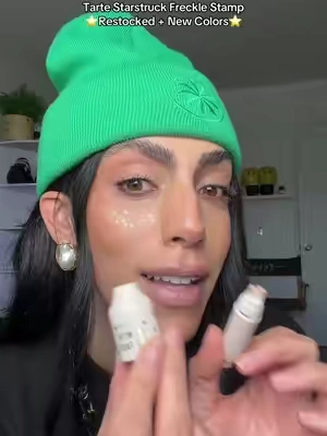 These new colors in the @tarte cosmetics starstruck freckle stamp are going to be perfect for all the upcoming sporting events! #tartecosmetics #frecklestamp #starfreckles #tiktokshopbacktoschool #tiktokshopcreatorpicks 
