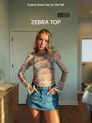 #tiktokshop #tiktokshopfinds #zebratop #sheertop #fallfashion 
