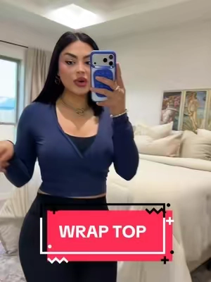 Oh and you can also wear her to pilayes! The versatile wrap top you can dress up, dress down, workout in. Buttery soft, super compression stretch, cinch your waist innnnnn! 🔥 the colors are so good and it’s so comfortable 😍 #wraptop #compressionshirt #worktops #backtoschool #pilatesfit 