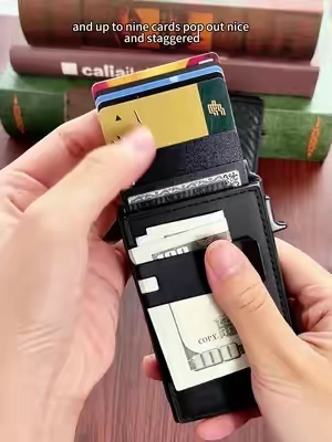 Slim, secure, and RFID-blocking with quick pop-up card access and a sleek money clip. #MensWallet #SlimWallet#TikTokShopDealsforYouDays#DealsforYouDays#wallet