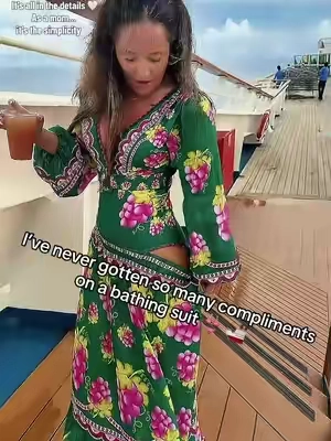When it’s practical AND gives you a lil confidence … you know it’s a win!  Sun protection, style, quality… I could go on and on about this 2 piece bathing suit that turns instantly into a dress! The belt detail, scalloped V neck, puff shoulder and sheer sleeves add so much to this already genius idea!  #vacationwear #womensbathingsuit #womensswimwear #vacationmusthaves #coverup 