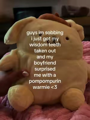 he can be frozen too its actually helped soo much 🥺😭 @Warmies #bf #boyfriend #warmies #wisdomteeth 