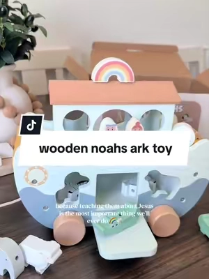 Teach them His truth while their hearts are little. 🤍🌈 This Noah’s Ark toy is more than a toy—it’s a beautiful way to introduce Bible stories, grow your child’s faith, and create meaningful moments together. If you’re looking for Christian toys, faith-based gifts for kids, Bible story toys, or Sunday school gifts, this is one they’ll treasure. ✨ #NoahsArk #ChristianToys #BibleStories #montessoritoddler #toddlertoy @Joyreal Toy 