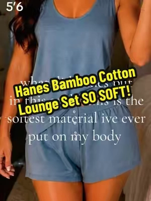 Pockets!!! I'm obsessed with how soft and comfy these are ☁️🤍✨  #hanes #hanespartner #cotton #loungeset #bamboo Hanes women’s cotton bamboo tank top lounge sets INSANELY SOFT