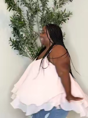 Plus Size Cami Ruffle Shirt #plussize #ruffle #fashion #tiktokshop #fyp 
