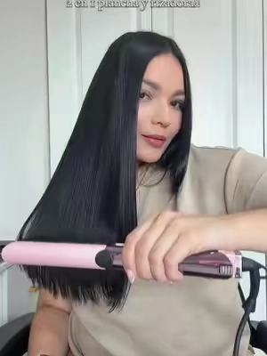 Plancha y rizadora 2 en 1 que alcanza temperatura de 450 grados 😱😍 deja el cabello liso, suave y brillante #planchadecabello #cabello #cabelloliso #planchado #hair 