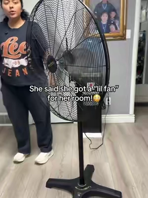 I guess she gonna sleep good 😂#fan #industrialfan #Outdoors #workshop #summerhack 
