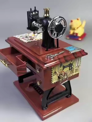 This Tiny Sewing Machine Actually Plays Music! 🎶 #UniqueGift #VintageGift #MusicBox #CuteDecor #DeskDecor