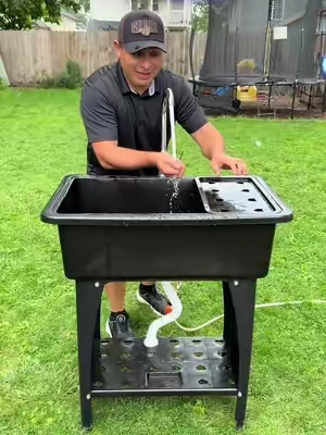 Multi-functional Washing Sink Laundry Basin with Faucet & Shelf Plastic & Metal Feet for multi functional washing aundry Basin with Faucet & Shelf Plastic & Metal Feet for Laundry Room, Outdoor, Garden, Garage #WashingSink #SinkForGarden #tiktokshopcreatorpicks #MultifunctionalWashingSink #TikTokshopbacktoschool  