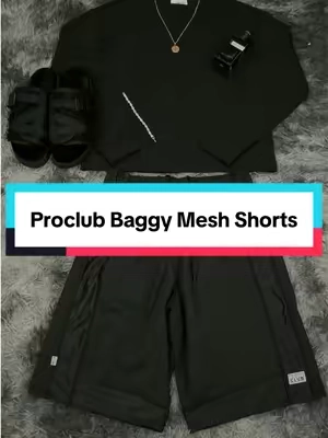 Tuff and affordable baggy mesh shorts from Proclub, these a must have for bts🔥 #backtoschooloutfit #mensfashion #affordablefashion #streetwear #baggyshorts 