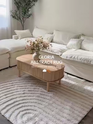 the perfect mix of cozy and elevated🤍 #rugsusa #abstractrug #rugs #livingroomdecor #livingroomrug @RugsUSA 