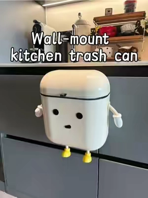 This hanging trash can hooks onto your cabinet door for easy waste disposal.#tiktokshop #trashcan #kitchen #TikTokshopbacktoschool #Home 