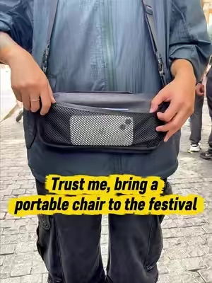 Foldable Mini Stool Stops Leg Fatigue During Long Festival Hours #WeeklyDeals #TikTokshopbacktoschool #festivalhacks #traveltips #portablechair XJY INS-1