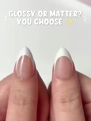 Fresh, glossy French tips without the extra work. ✨#easynails #frenchnails #pressonnails #nailtrends #naillove 