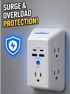 A simple upgrade your home actually needs ⚡ More outlets, USB charging, and a built-in night light to make everyday life easier — all without the clutter. POWSAF outlet extender is on sale now + free shipping 🚚✨ #homeorganization #apartmentfriendly #smallspacesolutions #homegoodsfinds #homehack #smallspaceliving#powsaf  #blackfriday #surgeprotector #tiktokshopblackfriday #tiktokshopcybermonday #fyp #dealsforyoudays #summerwins #TikTokshopbacktoschool #homefinds