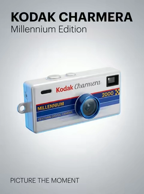 Introducing the KODAK CHARMERA Millennium Edition. A fusion of nostalgic design and modern simplicity, engineered to capture your world in an instant. With built-in film simulations and effortless USB-C transfer, it's more than a camera—it's a statement piece. The perfect blend of fun, fashion, and photography, right on your keychain. #KodakCharmera  #DigitalCamera  #MiniCamera  #RetroTech  #FilmSimulation  #Keychain  #Gadget  #Tech