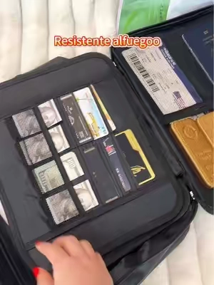 Bolsa ignífuga para documentos con cierre de seguridad, caja organizadora de archivos resistente al fuego e impermeable, estuche de almacenamiento de gran capacidad y 3 niveles para documentos importa