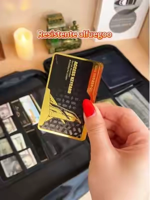 Bolsa ignífuga para documentos con cierre de seguridad, caja organizadora de archivos resistente al fuego e impermeable, estuche de almacenamiento de gran capacidad y 3 niveles para documentos importa