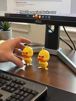 Mood in one little duck 😡😡 #desksetup #yellow #duck #homeoffice #tiktokmademebuyit  