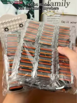 48 blades? My husband said he’s shaving until 2027 with this pack.
 #MensGrooming #ShavingKit #SmoothShave #MensCare#DealsForYouDays  