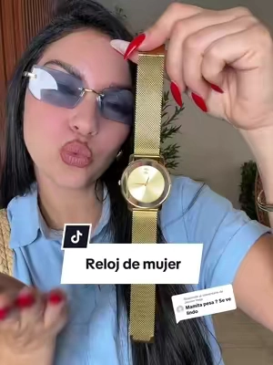 Respuesta a @Jazmin Vega Women's Elegant Minimalist Gold Ultra-Thin Quartz Watch - Stainless Steel Mesh Band, Waterproof Modern Sleek Women's Fashion Accessory, Stylish Accessory for Office-Party Use, Gift for Her with Gift Box, Accessories For Women #tiktikshopcreatorpicks #tiktokshopsummersale #watch #watches 