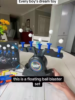 Floating ball blaster toy! You got to be on your skills for this one! #boytoys #floatingtargetgame 