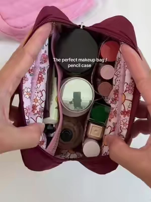 The cutest small bag for back to school!! #makeuppouch #makeupbag #pencilcase #everydaybag #essentials 