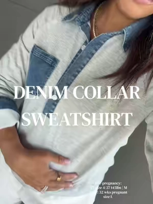 @Asvivid denim collared sweatshirt #sweatshirt #fallsweatshirt 