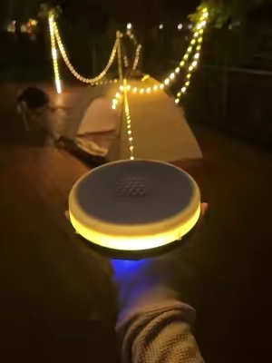 The easiest way to make your campsite or patio look cozy#light #campinglight #backyardvibes #stringlights #outdooressentials 