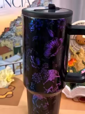 #iridescent #cup #skull #tumbler #summerwins