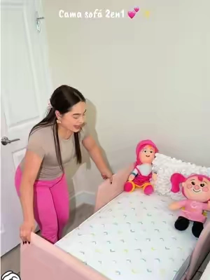 Cama y sofá 2en1 no gastes en cuna eso es gasto innecesario 💯😍mejor cómprate esta belleza que sirve de varias formas y es más segura 🤌#cama #kids #niña #bed #pink 