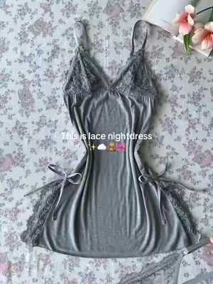 A little sexy nightgown for sleepwear!!! >>> anyway it's so soft and smooth!!! #nightdress #nightgown #sleepwear #tiktokshopblackfriday #dealsforyoudays