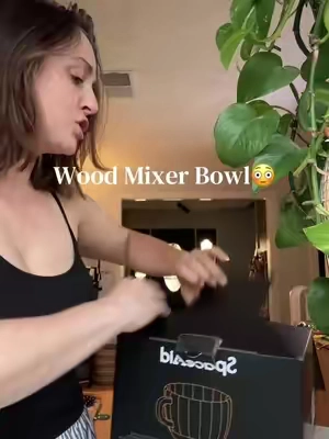 Space aid wooden mixer bowl for your countertop standing mixer! #CountertopMixer #StandingMixer #woodmixerbowl #kitchengadgets #woodbowl 