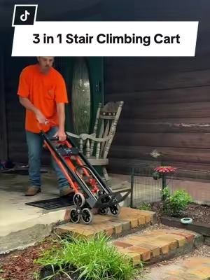 This stair climbing cart is great for moving heavy objects up and down stairs or steps #cart #stairclimber #homeupgrade #utilitycart #movingessentials @VEVOR Outdoor Store 
