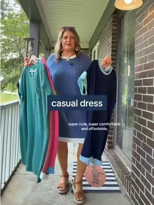 Casual ribbed dress that is perfect for back to school teachers, casual office girlies, or moms on the go!! #dress #casualdress #cutedress #tiktokshopbacktoschool  