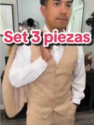 Men's 3-Piece Slim Fit Suit Set-2-Button Blazer,Vest & Pants 👨🏻. . . . . #fyp #tiktokshopcreatorpicks #tiktokshopsummersale #slimfit #blazer 