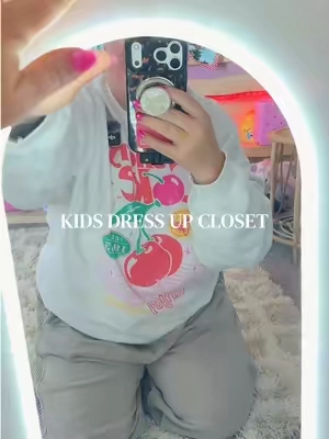 This dress up closet for your little girl organizes a lot more than you think #kidsdressup #kidsimagination #imaginativeplay #dressupgame #kidsfurniture 