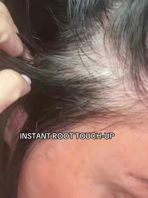 Instant root touch up with this powder stick. Goes from cream to powder and does a great job covering those roots between salon appointments. #roottouchup #grayroots #grayhair #hairappointment #styleedit 